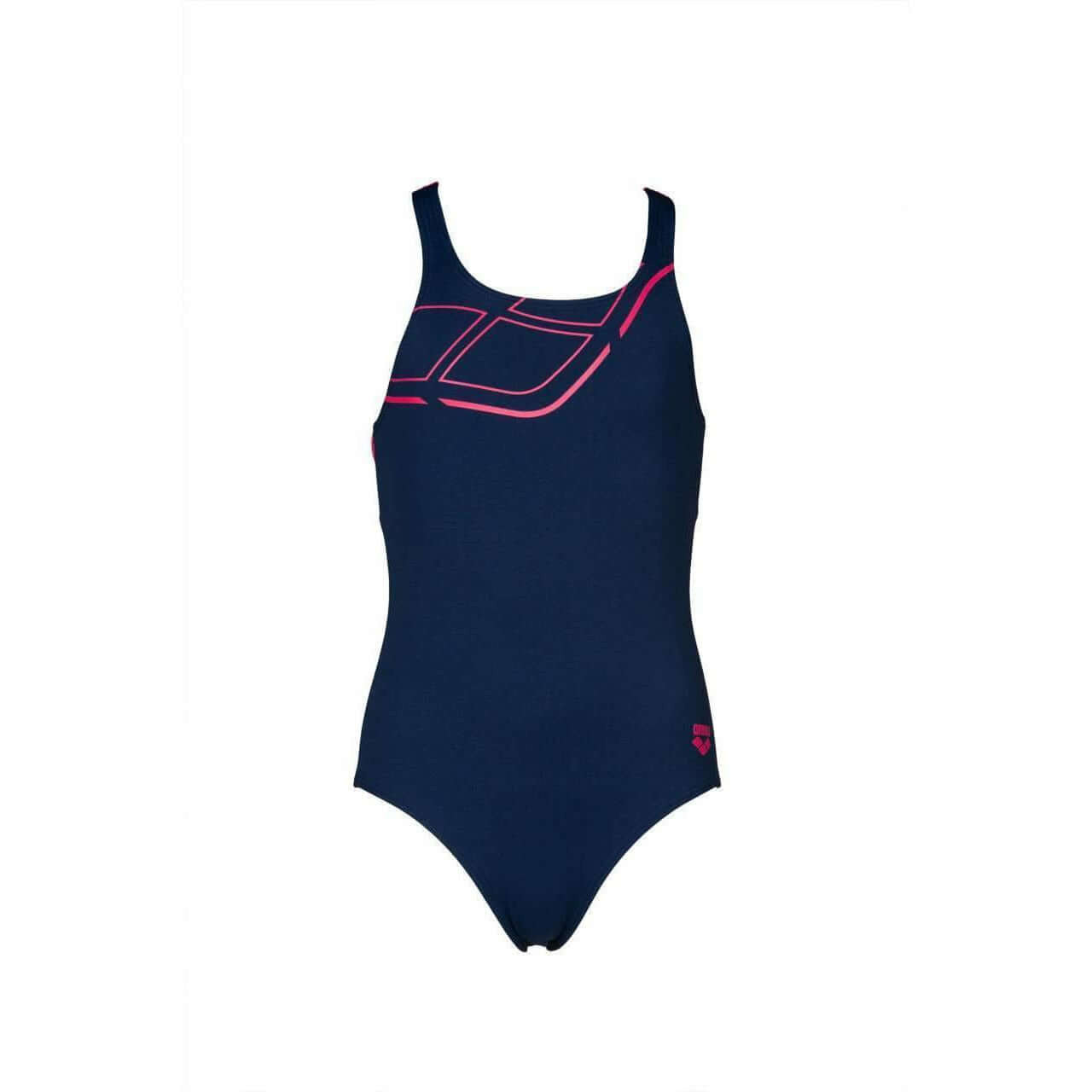 Arena Girls Essentials Jr Swim Pro Back One Piece L Blauw - Roze