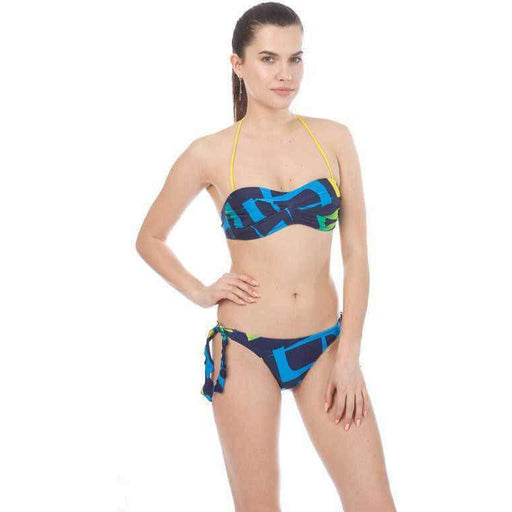 Arena Scrawl Bandeau bikini Navy - geel