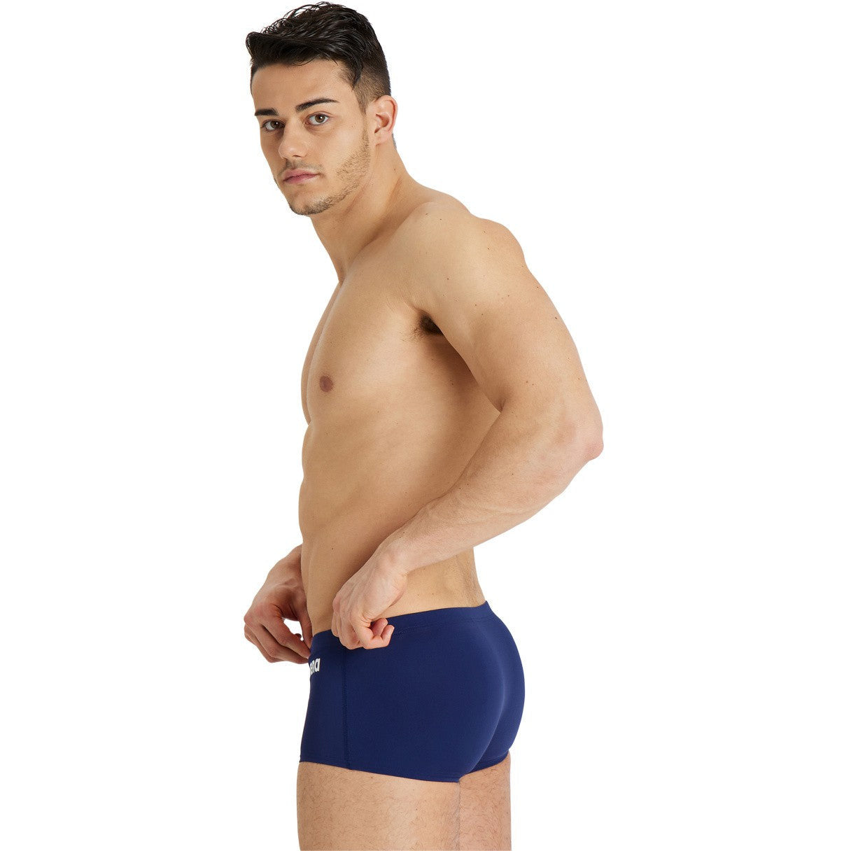 M Team Swim Low Waist Short Solid navy-white