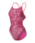 W Pink Dahlia Swimsuit Lace Back shocking pink-multi Arena