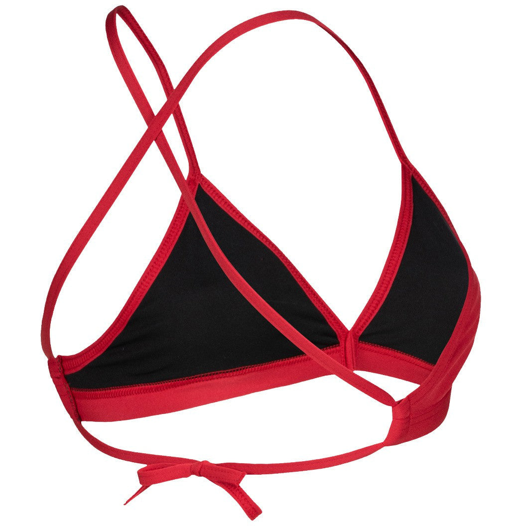 W Team Swim Top Tie Back Solid red-white